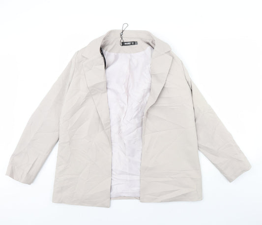 Missguided Womens Ivory   Jacket Blazer Size 12  - Shoulder Pads