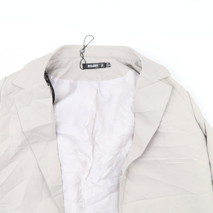 Missguided Womens Ivory   Jacket Blazer Size 12  - Shoulder Pads