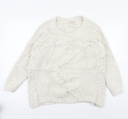 Womens UK Size 14 m&s Beige Pullover Jumper