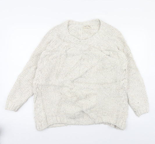 Womens UK Size 14 m&s Beige Pullover Jumper