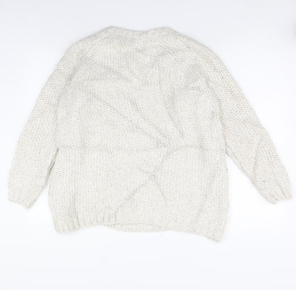 Womens UK Size 14 m&s Beige Pullover Jumper