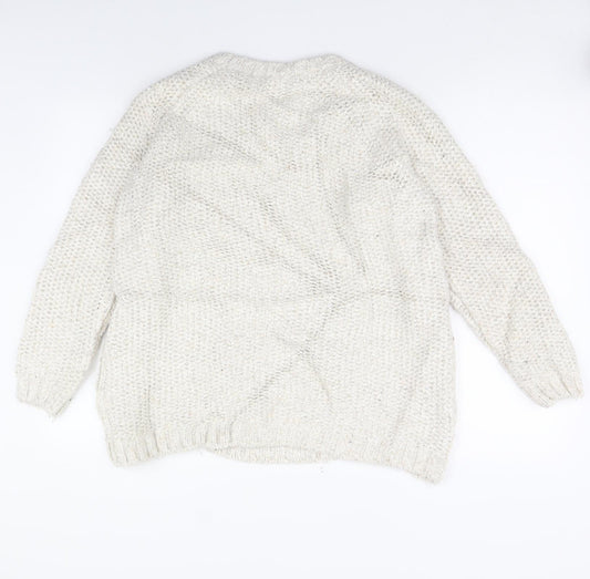 Womens UK Size 14 m&s Beige Pullover Jumper