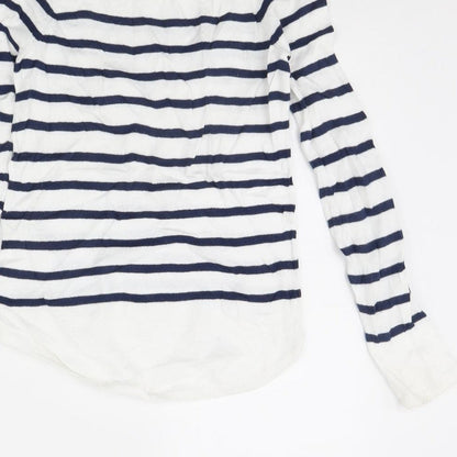 H&M Girls White Striped  Pullover Jumper Size 10 Years