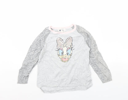 Gap Girls Grey   Pullover Jumper Size S  - Daisy duck