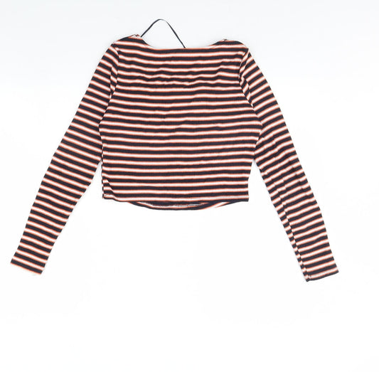 Primark Womens Black Striped  Basic Blouse Size M