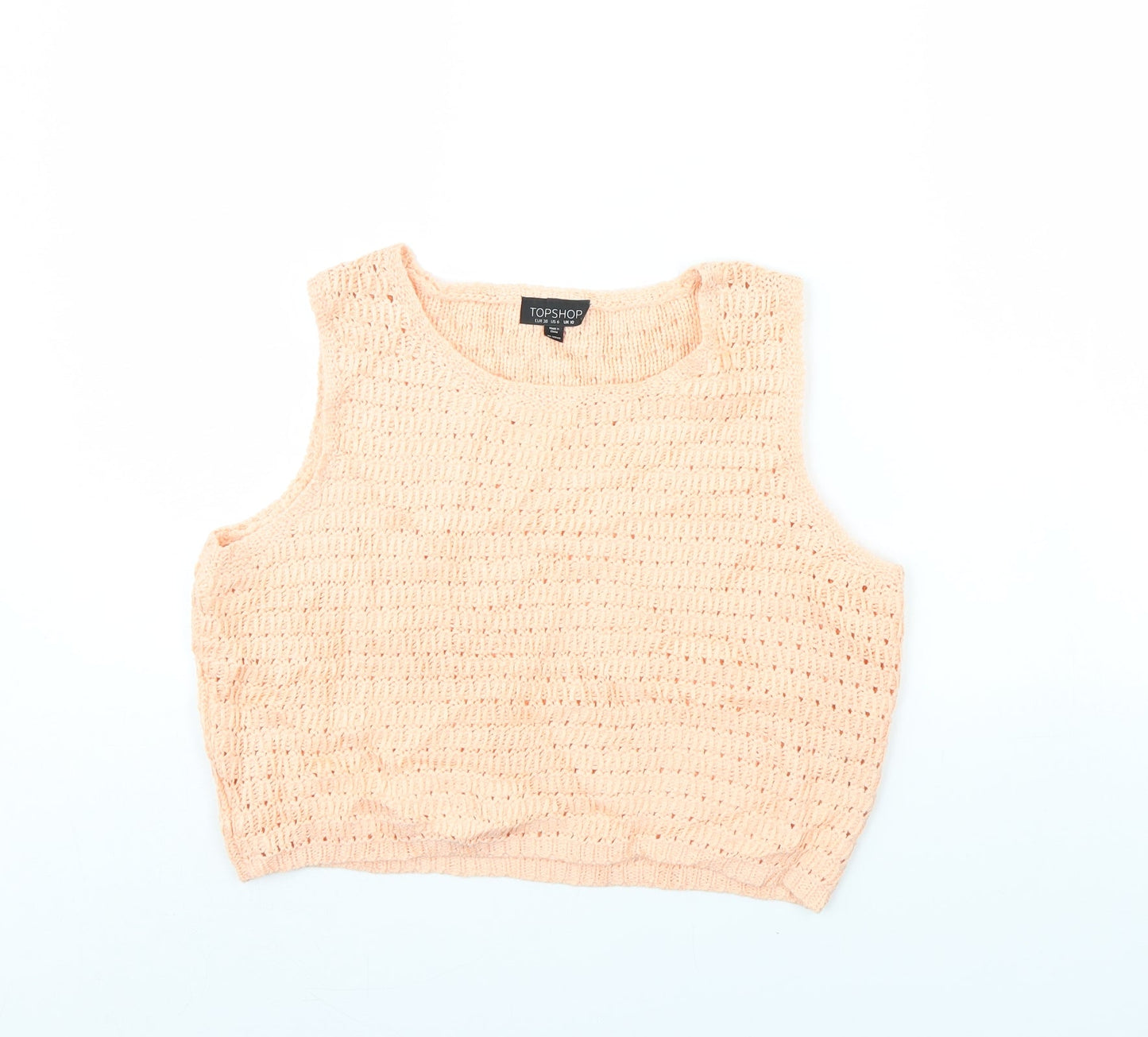 Womens UK Size 10 Topshop Orange Cropped Tank