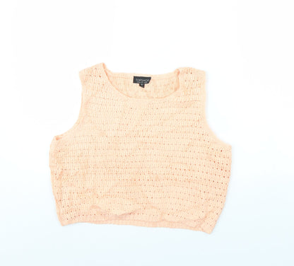 Womens UK Size 10 Topshop Orange Cropped Tank