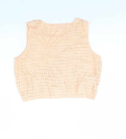 Womens UK Size 10 Topshop Orange Cropped Tank