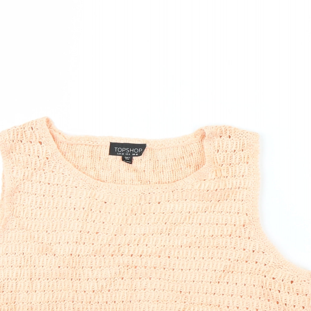 Womens UK Size 10 Topshop Orange Cropped Tank