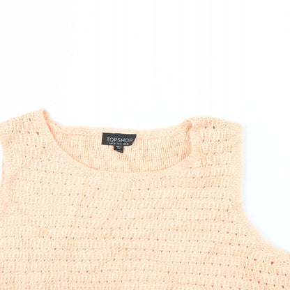 Womens UK Size 10 Topshop Orange Cropped Tank