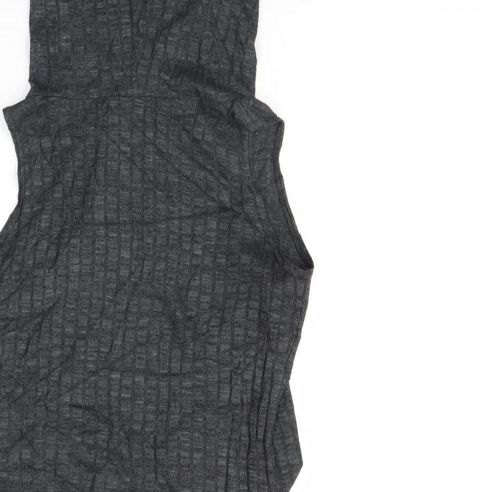 Womens UK Size S Style plus Grey Basic Tank