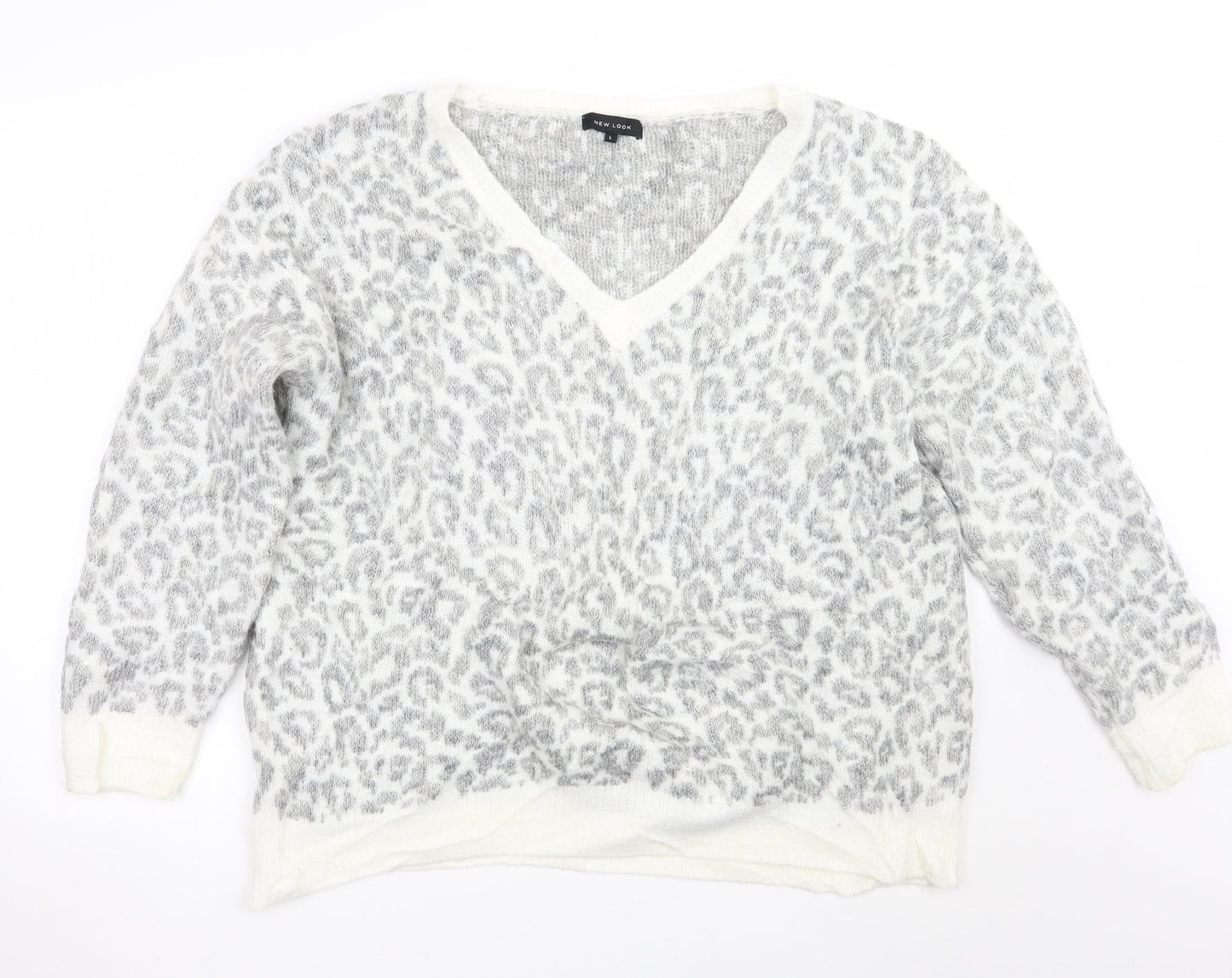 Womens UK Size L Newlook Grey Pullover Jumper
