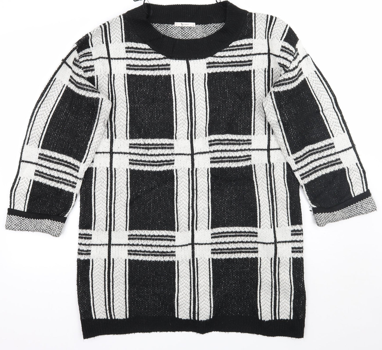TU Womens Black Check  Pullover Jumper Size 14