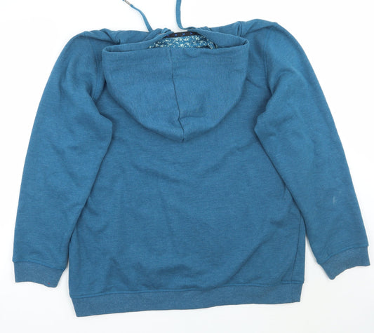 George Womens Blue Floral  Jacket Coat Size M