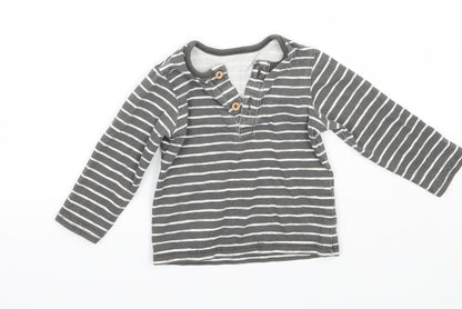TU Baby Grey Striped  Basic T-Shirt Size 3-6 Months