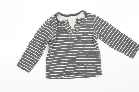 TU Baby Grey Striped  Basic T-Shirt Size 3-6 Months