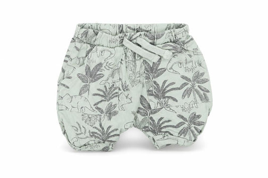 Front view of Tu Baby Green Floral Cropped Trousers, size 0-3, Months