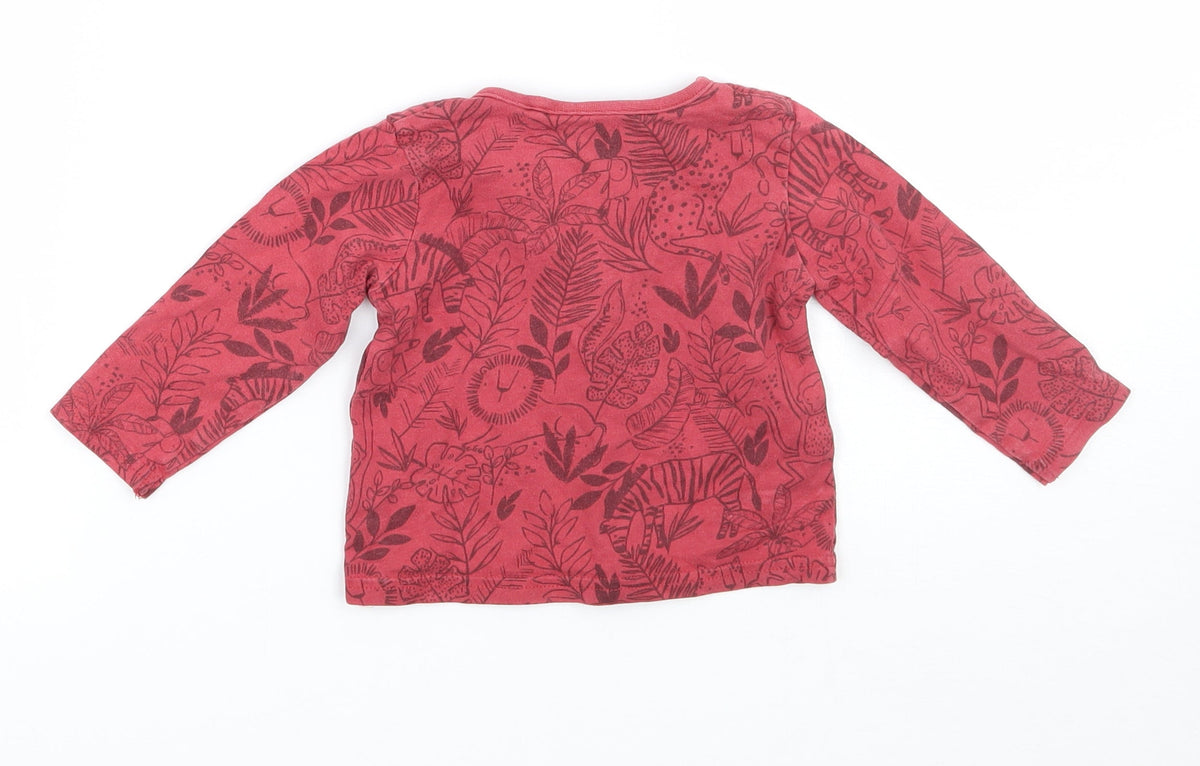 TU Boys Red Floral  Basic T-Shirt Size 3-6 Months