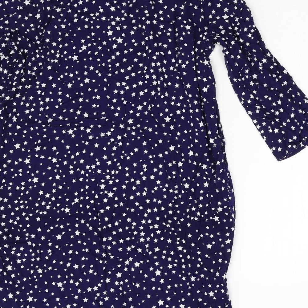 H&M Womens Blue Geometric  Slip Dress  Size S  - Stars