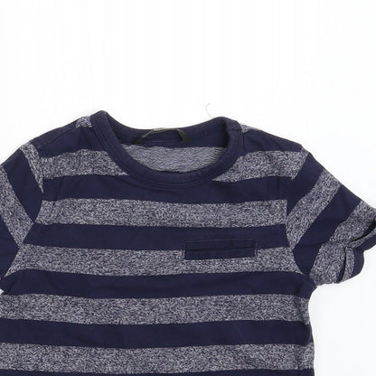 George Girls Blue Striped  Basic T-Shirt Size 2-3 Years