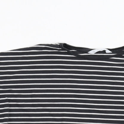 MNG Girls Black Striped  Basic T-Shirt Size 13-14 Years