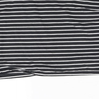 MNG Girls Black Striped  Basic T-Shirt Size 13-14 Years