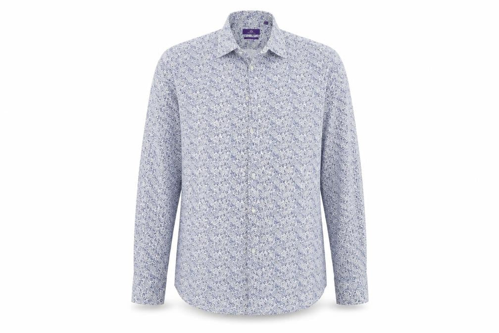 Mens UK Size 18 NEXT Blue  Button-Up Long Sleeve Casual Shirt