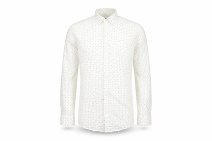 Mens UK Size 17.5 River Island White  Button-Up Long Sleeve Casual Shirt