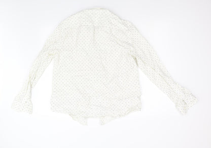 River Island Mens White Geometric   Button-Up Size 17.5