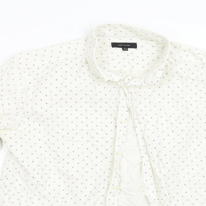 River Island Mens White Geometric   Button-Up Size 17.5