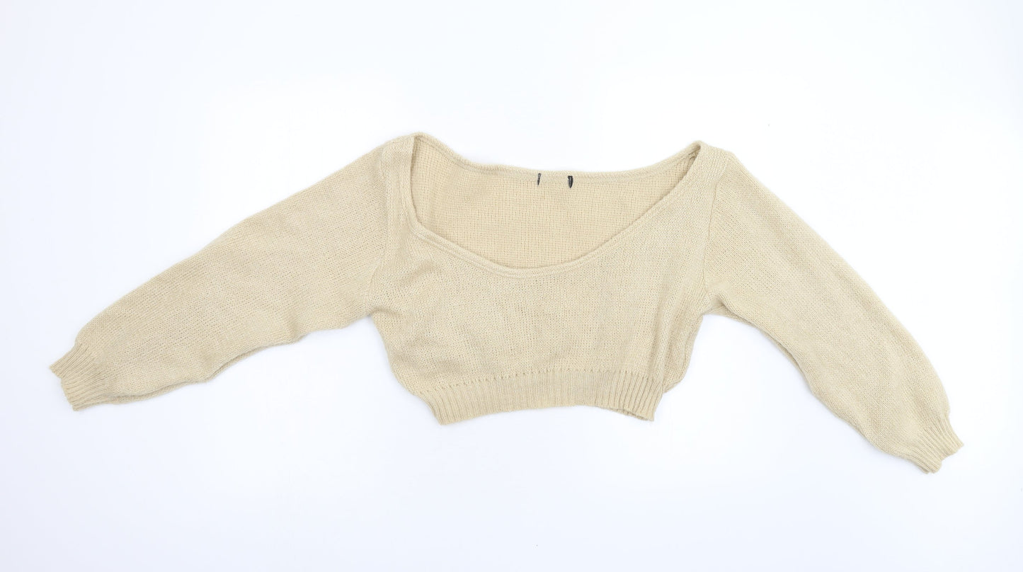 Womens UK Size M Preworn Beige Pullover Jumper