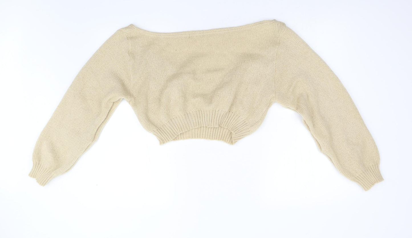 Womens UK Size M Preworn Beige Pullover Jumper