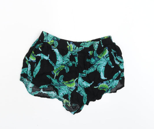 Brave Soul Womens Green Floral  Hot Pants Shorts Size L