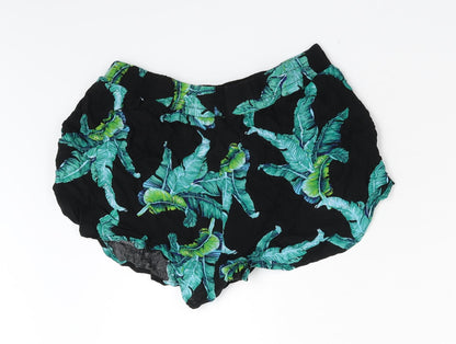 Brave Soul Womens Green Floral  Hot Pants Shorts Size L