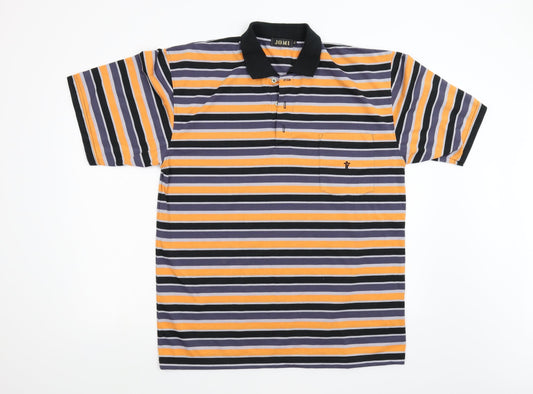 Jomi Mens Orange Striped   Polo Size XL