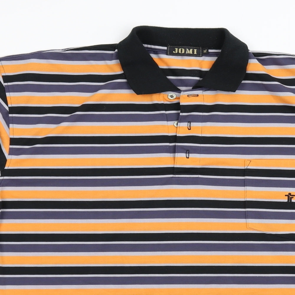 Jomi Mens Orange Striped   Polo Size XL