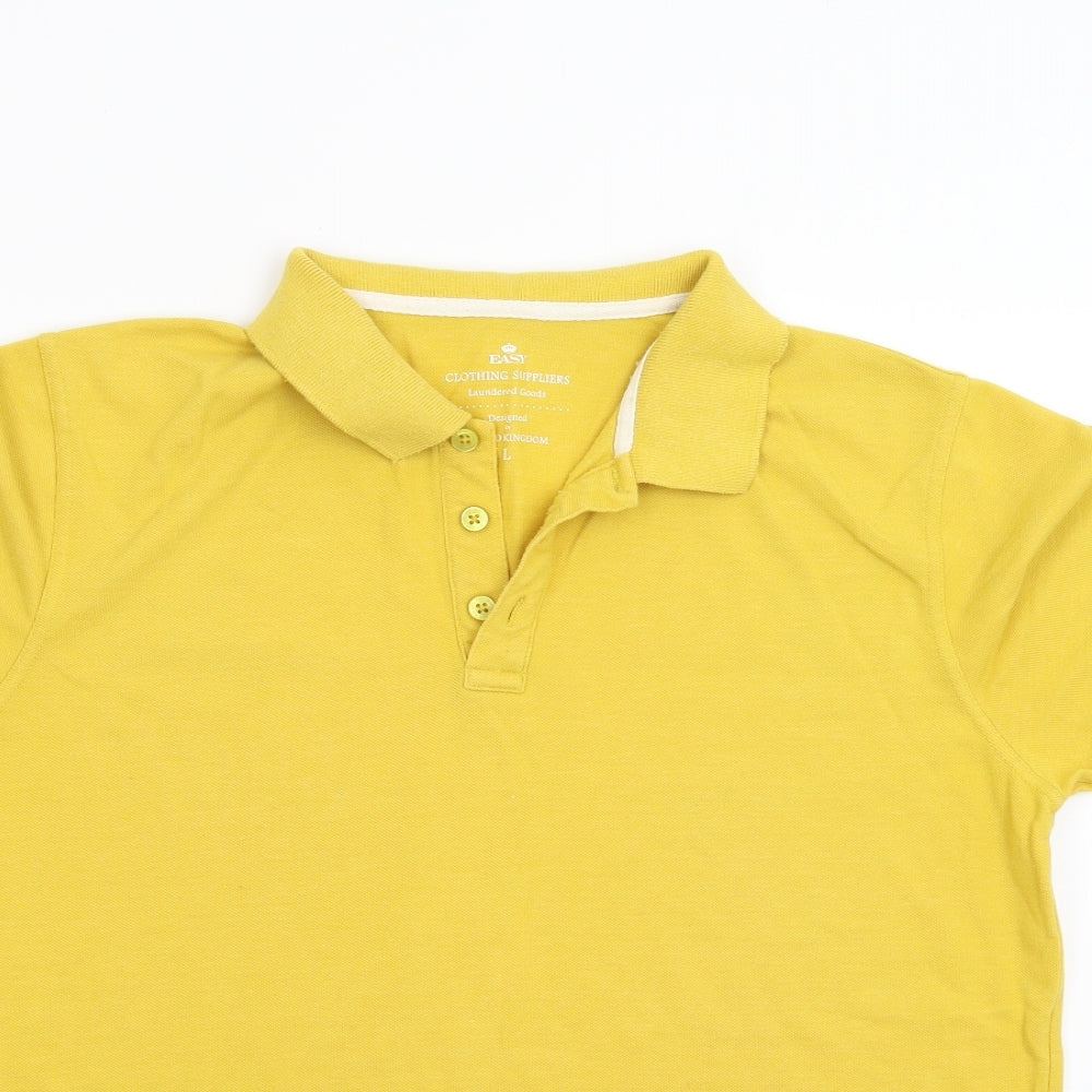 Easy Mens Yellow    Polo Size L