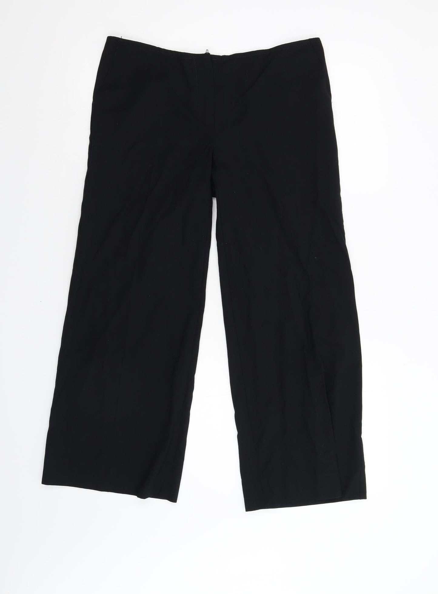 Womens UK Size 12 Preworn Regular Fit  Black Trousers