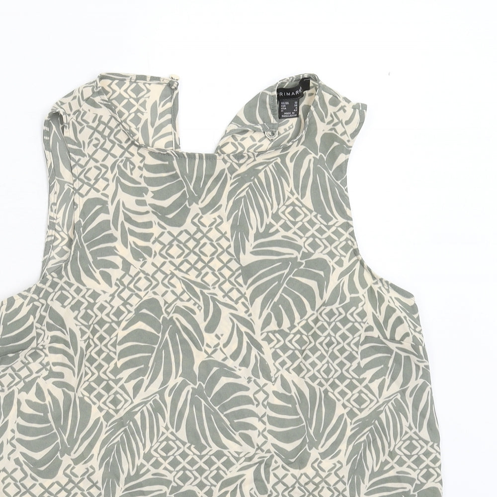 Primark Womens Green Floral  Basic Blouse Size 10