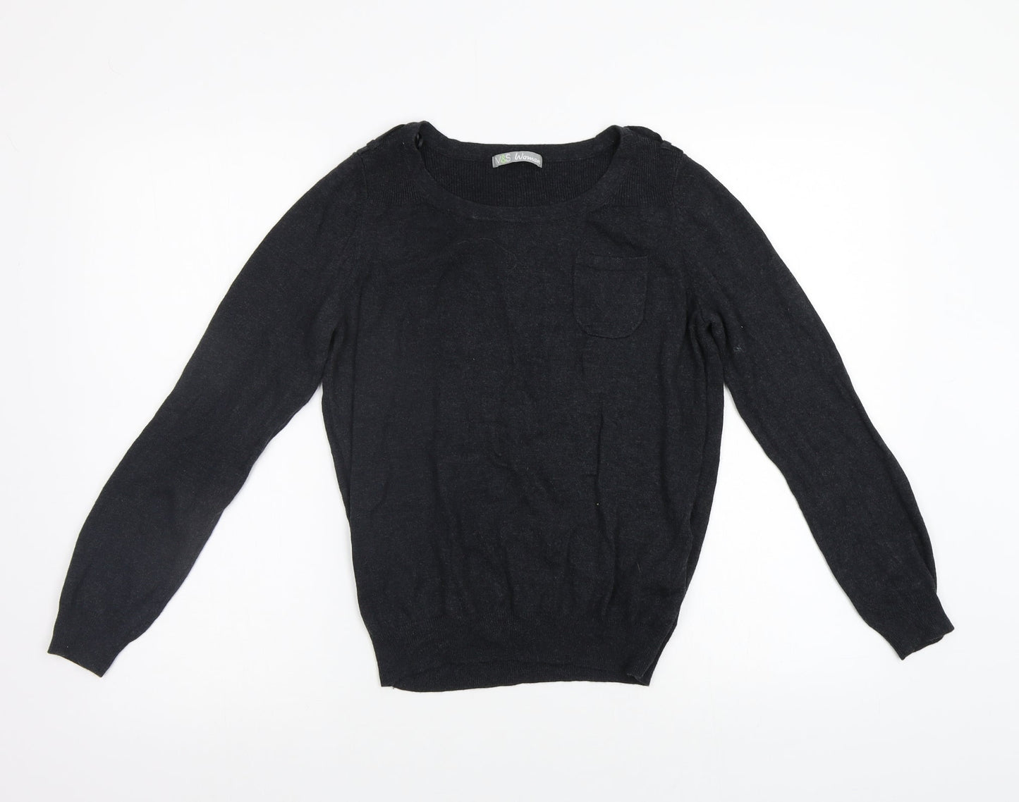 Womens UK Size 12 M&S Grey Pullover Jumper