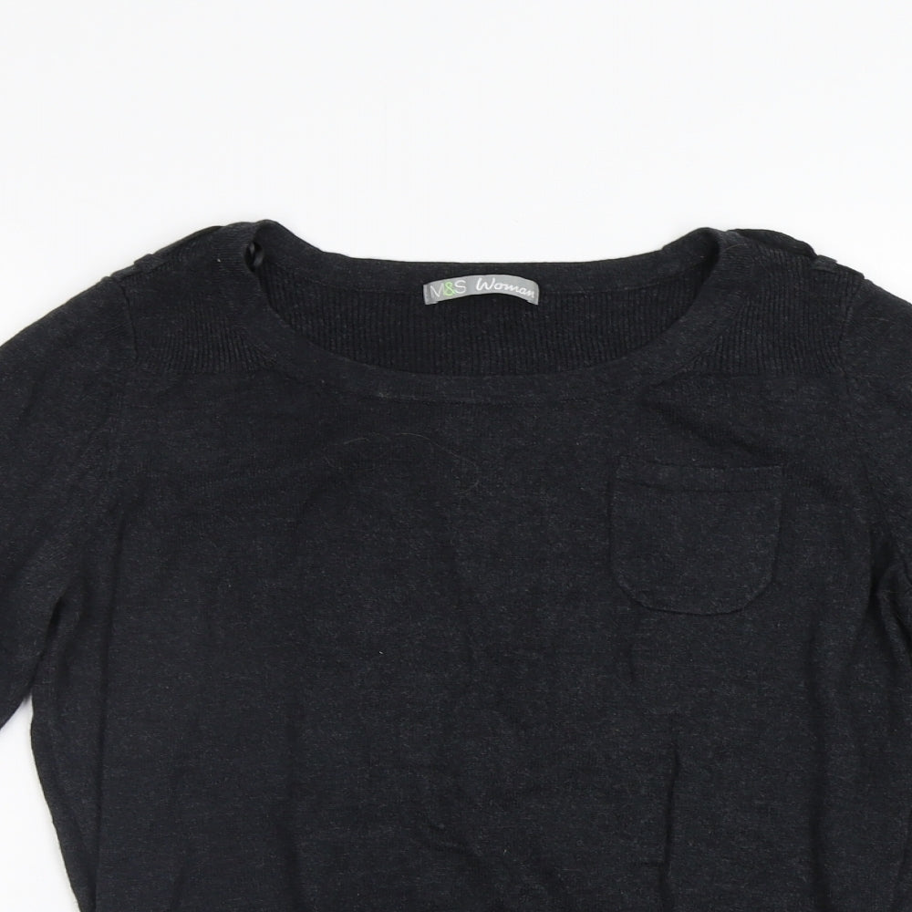 Womens UK Size 12 M&S Grey Pullover Jumper