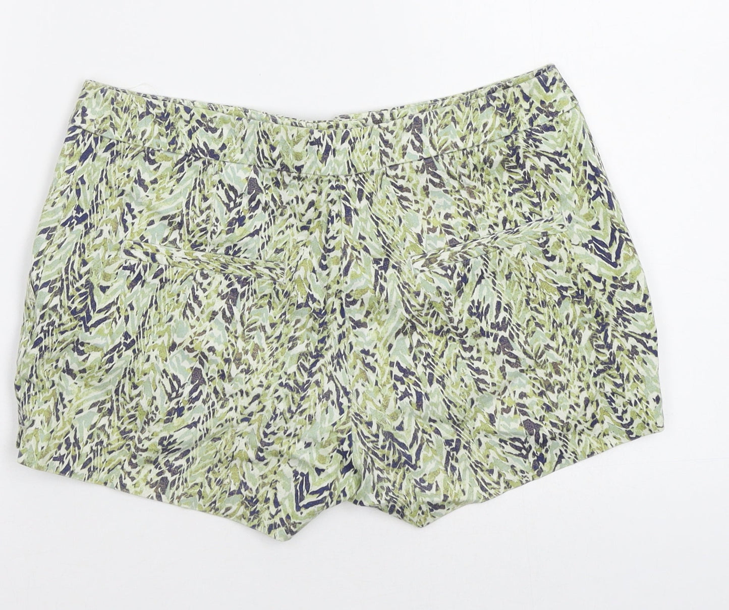 H&M Womens Green Animal Print  Bermuda Shorts Size 6