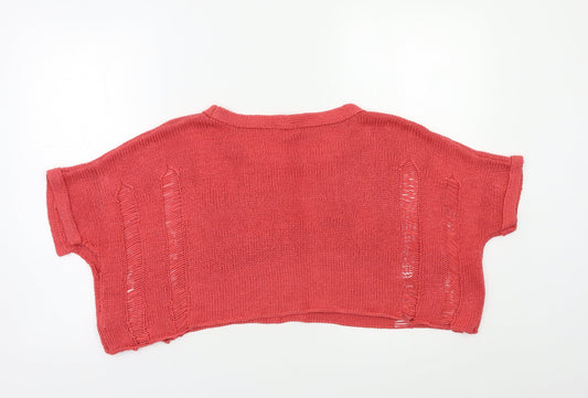 I Love H81 Womens Red   Pullover Jumper Size M  - Cropped