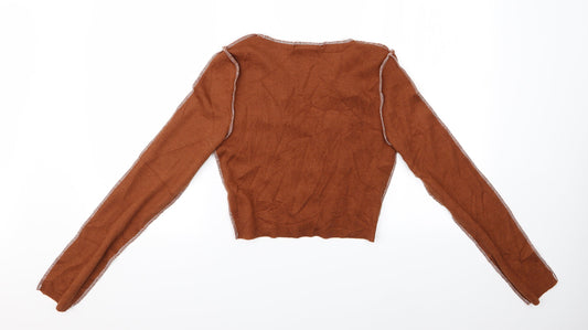 SheIn Womens Brown   Pullover Jumper Size M  - Open Front Sweater