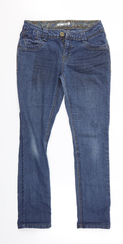 Womens UK Size 10 DP Denim Regular Fit Straight Blue Jeans