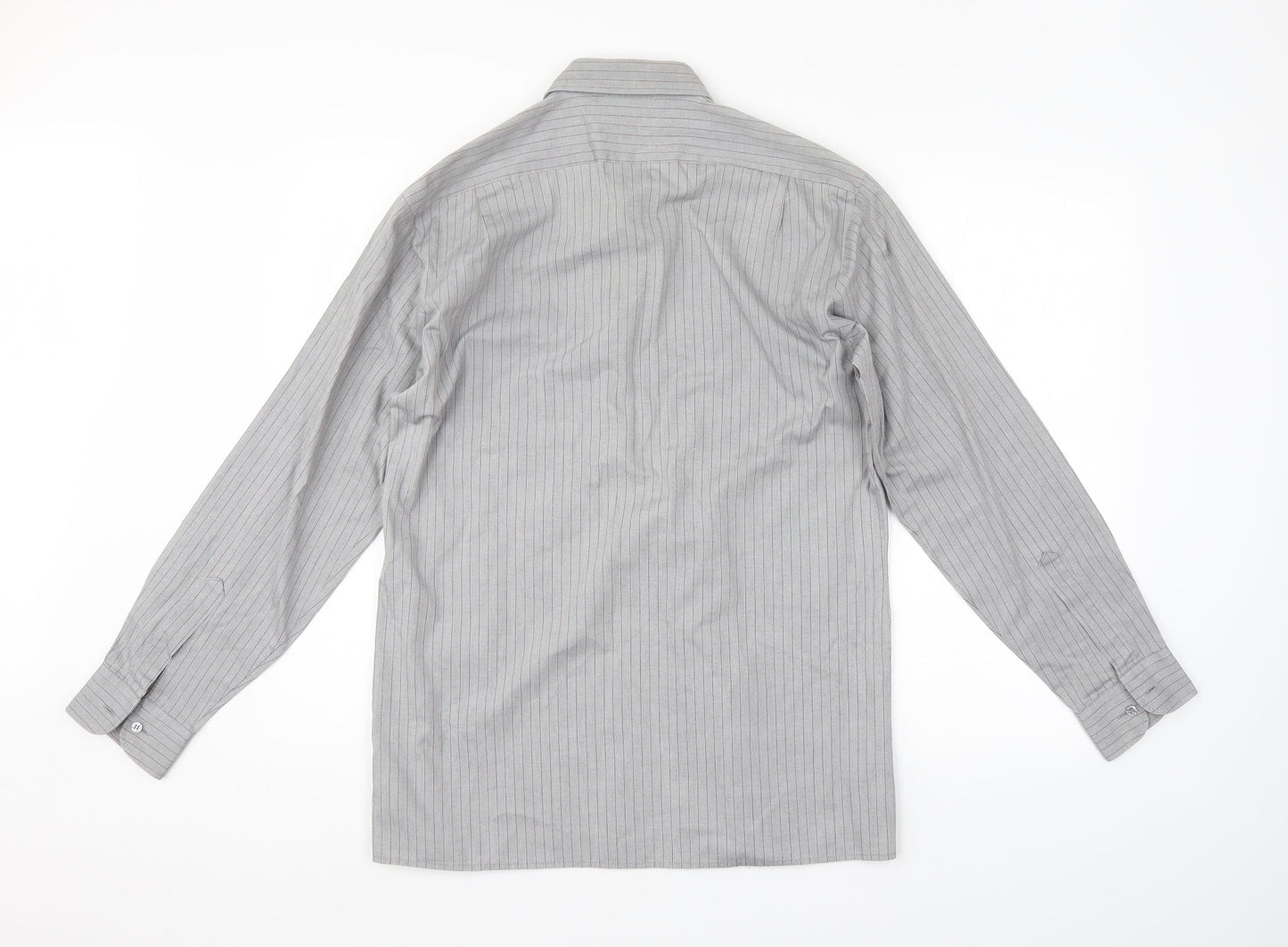 Tern Mens Grey Striped   Button-Up Size 15.5