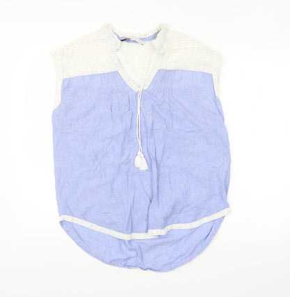 Womens UK Size M Preworn Blue Basic Blouse