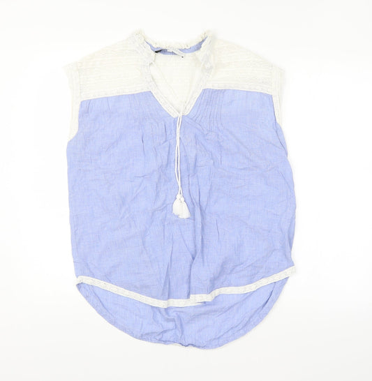 Womens UK Size M Preworn Blue Basic Blouse