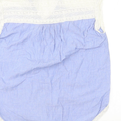 Womens UK Size M Preworn Blue Basic Blouse