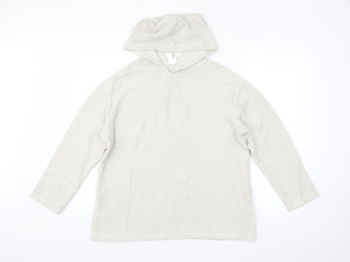 H&M Womens White   Pullover Hoodie Size S